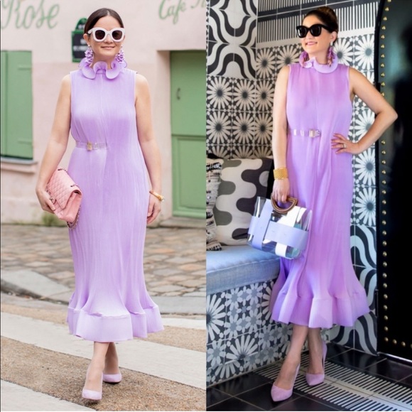 Tibi Pleated Cocktail Dress in Pink Colorblock Size XS - Picture 4 of 11